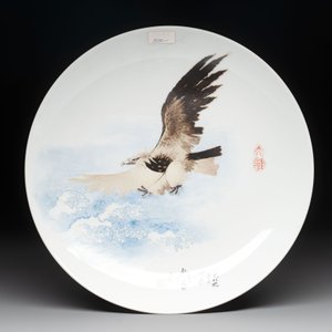 Five Chinese polychrome plates, signed Zou Furen 邹甫仁, dated 1989 — photo 6
