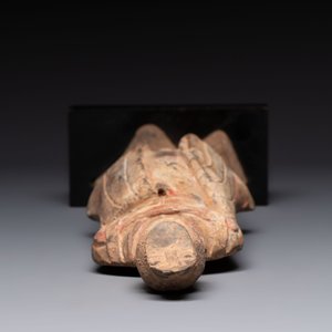 Five Chinese polychrome pottery figures, Sui/Tang/Ming — photo 14