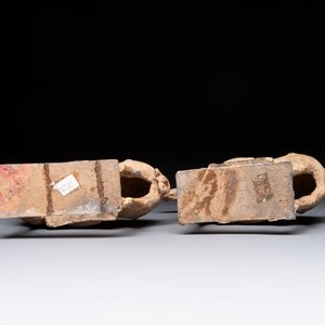 Five Chinese polychrome pottery figures, Sui/Tang/Ming — photo 8