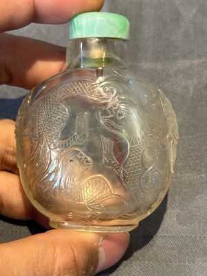 Five Chinese rock crystal and needle agate snuff bottles, Qing — foto 14