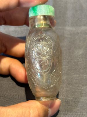 Five Chinese rock crystal and needle agate snuff bottles, Qing — foto 15