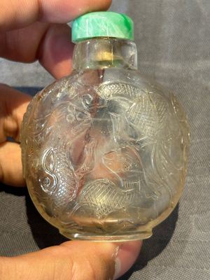 Five Chinese rock crystal and needle agate snuff bottles, Qing — foto 16