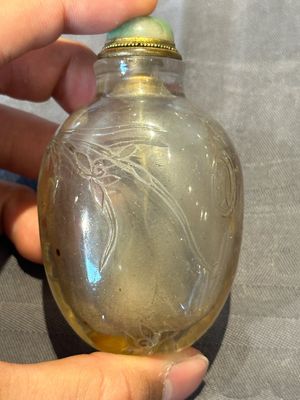 Five Chinese rock crystal and needle agate snuff bottles, Qing — foto 24