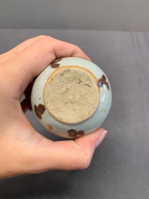 Five Chinese russet-splashed Longquan celadon jarlets, Song/Yuan — photo 31