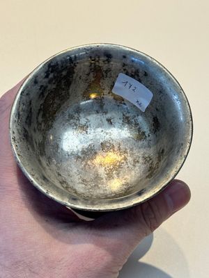 Five Chinese silver-lined laque burgauté stem cups and a bowl, 18th C. — photo 35