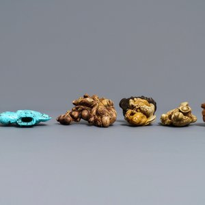 Five Chinese soapstone and turquoise carvings, 19/20th C. — photo 7