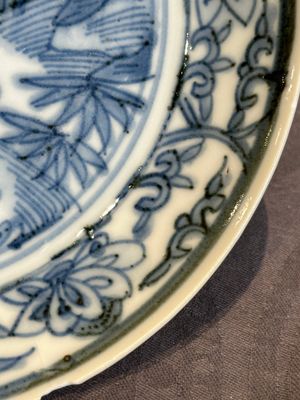 RETURNED 10/12/24 Five Chinese Swatow blue and white 'rooster' plates, Ming — photo 7