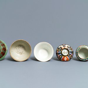 Five Chinese Thai market Bencharong-style bowls, 19th C. — 照片 12