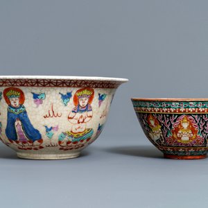 Five Chinese Thai market Bencharong-style bowls, 19th C. — 照片 3
