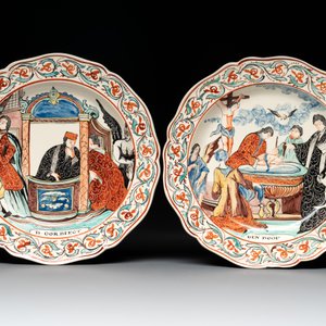 Five Dutch-decorated English 'religious subject' creamware plates, 18th C. — photo 2