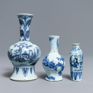 Five Dutch Delft blue and white chinoiserie vases, late 17th C. — 照片 8