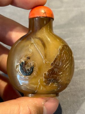 Five fine Chinese agate snuff bottles, Qing — foto 10