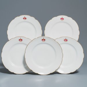 Five French porcelain plates with Russian armorial crowns, Haviland Limoges for Maison Toy, Paris, 19th C. — 照片 1