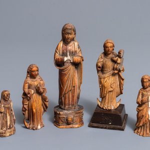 Five Indo-Portuguese carved ivory figures, Goa, 17th C. — photo 1