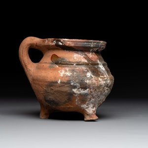 Five pieces of glazed earthenware cooking utensils and a fire bell, probably The Netherlands, 17th C. — photo 14