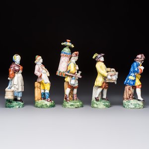 Five polychrome Delftware models of figures from everyday life, probably Desvres, France, 19th C. — photo 5