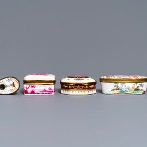 Five porcelain and enamel snuff boxes, Germany and France, 18/19th C. — 照片 2
