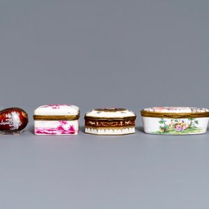 Five porcelain and enamel snuff boxes, Germany and France, 18/19th C. — 照片 3