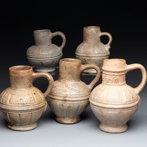 Five Siegburg stoneware jugs, 16th C. — photo 1