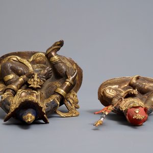 Five Sino-Tibetan gilt bronze Buddha figures, 19/20th C. — photo 23