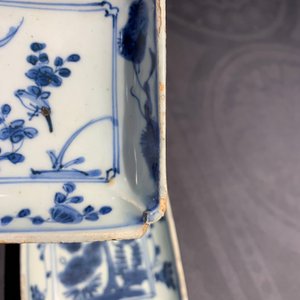 Five square Chinese blue and white 'ko-sometsuke' Japanese market dishes, Ming — 照片 8