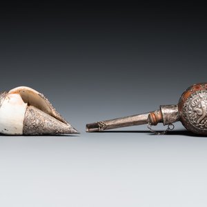 Five Tibetan ritual objects in copper, silver, jade and wood, 19/20th C. — 照片 14