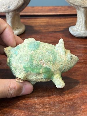 Five varied Chinese pottery animals, Han — 照片 2
