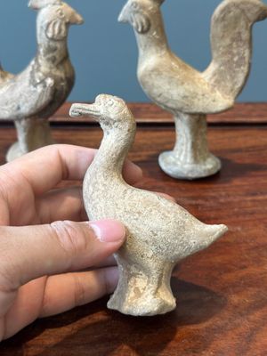 Five varied Chinese pottery animals, Han — 照片 8
