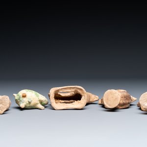 Five varied Chinese pottery animals, Han — 照片 4