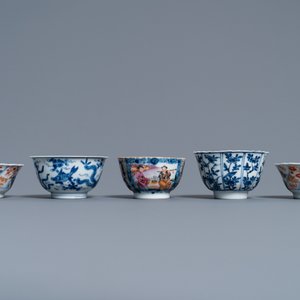 Five various Chinese cups and saucers and a small dish, Kangxi/Qianlong — photo 4