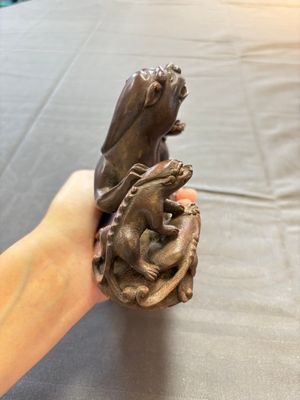 Five various Chinese wooden carvings and a censer, 19/20th C. — photo 5