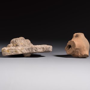 Five various pottery wares and a carved stone fragment, South Asia and Southeast Asia, 18th C. and earlier — 照片 16