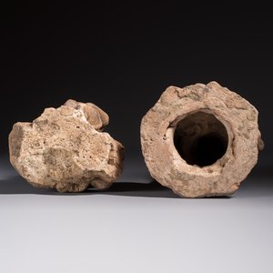 Five various pottery wares and a carved stone fragment, South Asia and Southeast Asia, 18th C. and earlier — 照片 7