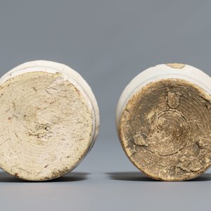Five white Dutch Delft albarello-shaped ointment jars, 17th C. — 照片 12