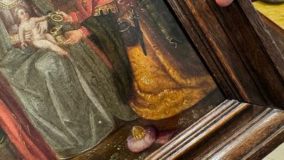 Flemish school: 'Adoration of the Magi', oil on panel, possibly Bruges, 17th C. — photo 3