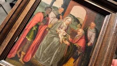 Flemish school: 'Adoration of the Magi', oil on panel, possibly Bruges, 17th C. — photo 4