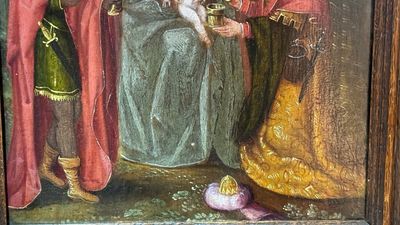 Flemish school: 'Adoration of the Magi', oil on panel, possibly Bruges, 17th C. — photo 6