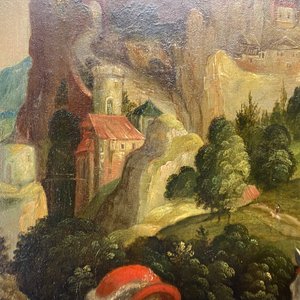 Flemish School after Albrecht Dürer, 16/17th C., oil on panel: The Vision of Saint Eustace or Saint Hubertus — photo 31