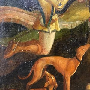 Flemish School after Albrecht Dürer, 16/17th C., oil on panel: The Vision of Saint Eustace or Saint Hubertus — photo 32