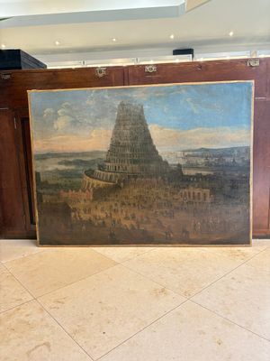 Flemish school: 'The Tower of Babel', oil on canvas, 17th C. — 照片 1