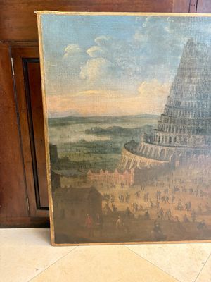 Flemish school: 'The Tower of Babel', oil on canvas, 17th C. — 照片 2