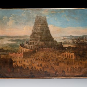 Flemish school: 'The Tower of Babel', oil on canvas, 17th C. — 照片 1