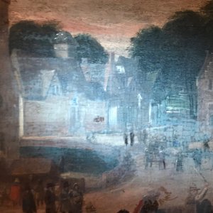 Flemish school: Village festival with festive table, oil on panel, 17th C. — photo 11
