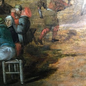 Flemish school: Village festival with festive table, oil on panel, 17th C. — photo 6