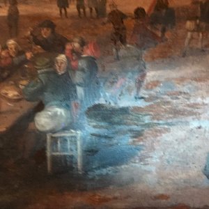 Flemish school: Village festival with festive table, oil on panel, 17th C. — 照片 15