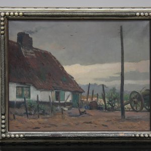 Flori Van Acker (1858-1940), Une ferme à Sint-Andries, huile sur toile — photo 1