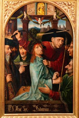 Follower of Hiëronymus Bosch (ca. 1450–1516): Christ mocked (The Crowning with Thorns), oil on panel