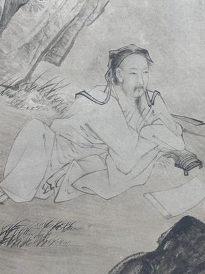 Follower of Qiu Ying 仇英 (1494-1552): 'Sage with a servant', ink on paper — photo 7