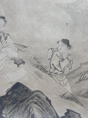 Follower of Qiu Ying 仇英 (1494-1552): 'Sage with a servant', ink on paper — photo 8