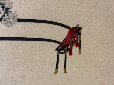 Follower of Qu Zhaolin 屈兆麟 (1866-1937): 'Three chariots with flowers', ink and colour on paper, dated 1945 — 照片 8